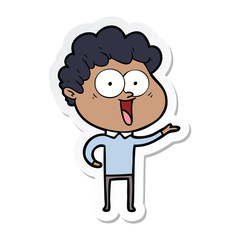 Fototapeta premium sticker of a excited man cartoon