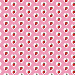 イチゴとハートの壁紙