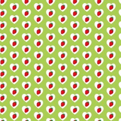 イチゴとハートの壁紙