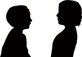 talking heads, silhouette vector