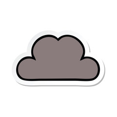 Fototapeta premium sticker of a cute cartoon storm cloud