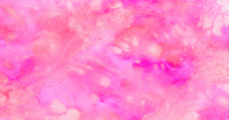 Fototapeta premium Light grunge magenta color shades watercolor background. Abstract aquarelle paint paper textured canvas for text design, greeting card, template. Gentle pink and coral gradient hand drawn illustration