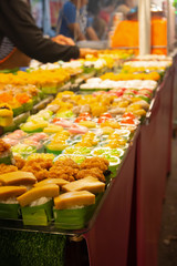 Thai sweets Placed on the table Inside the dessert shop, Thai Street Food