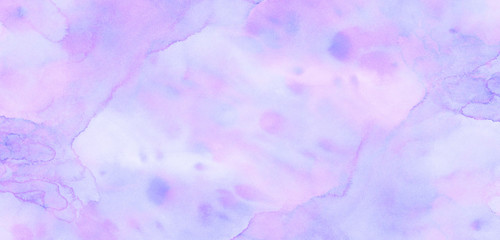 Obraz premium Light smooth purple and pink watercolor brush background. Soft pastel ink color hand drawn glow aquarelle smudge illustration. Abstract paper textured pattern for vintage design, retro card template
