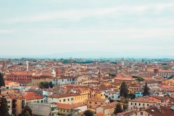 Deurstickers Scheve toren van Pisa en de omliggende gebouwen en de stad Pisa © Judah