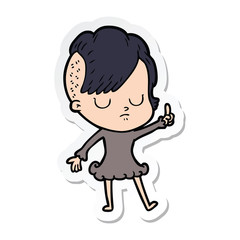 sticker of a cartoon woman