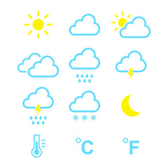 weather icon set isolated vector