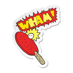 sticker of a cartoon table tennis bat