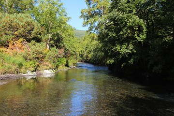 View of the Stepanova River near the place of its confluence with the Bolshaya Malkinskaya River on the Kamchatka Peninsula, Russia.