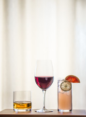 Variety of cocktails vertical