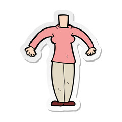 sticker of a cartoon female body