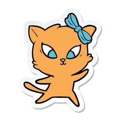 sticker of a cartoon cat