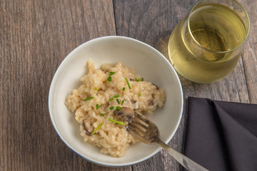 Mushroom Risotto with white wine