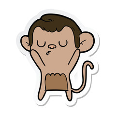 sticker of a cartoon monkey