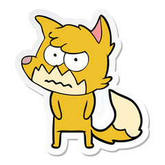 sticker of a cartoon annoyed fox
