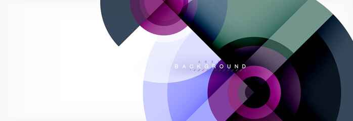 Round circles and triangles abstract background
