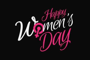 Happy women's day with women gender sign. vector illustration design