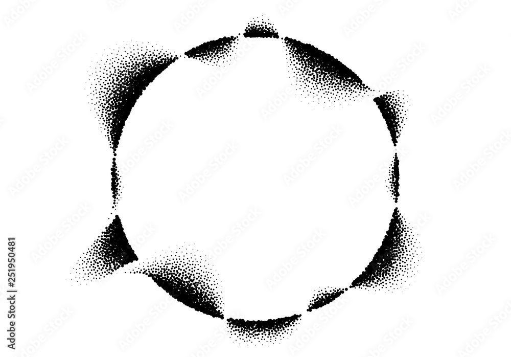 Poster abstract background with wave of scattered dots