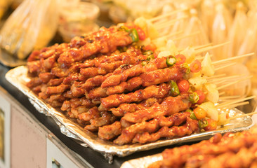 Chicken barbeque on the stall