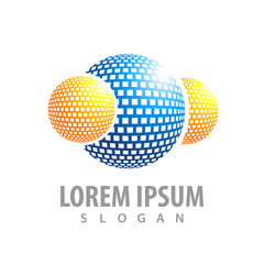 logo concept design. Digital sphere Symbol graphic template element vector