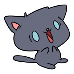 cartoon of cute kawaii cat