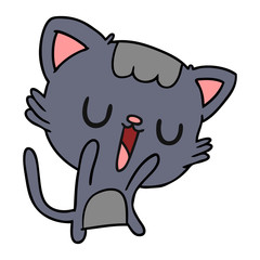 cartoon of cute kawaii cat