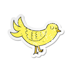 retro distressed sticker of a cartoon bird