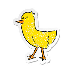 retro distressed sticker of a cartoon bird
