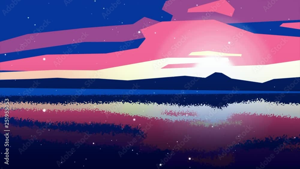 Aufkleber abstract animation of colorful moving stains on a picture in the image of clouds, water ripples and 