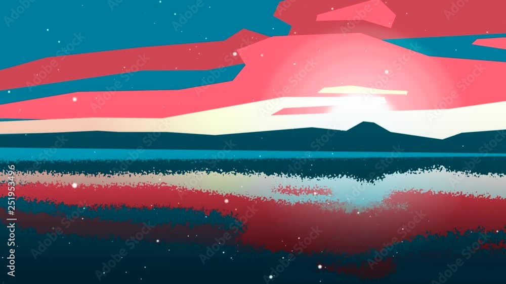 Aufkleber abstract animation of colorful moving stains on a picture in the image of clouds, water ripples and 