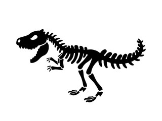 Dinosaur Tyrannosaurus skeleton. Vector illustration. For  logo, card, T-shirts, textiles, web. Isolated on white background.