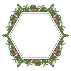 Vector illustration elegant colorful flower frame hand drawn