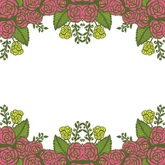 Vector illustration design floral frame blooms hand drawn