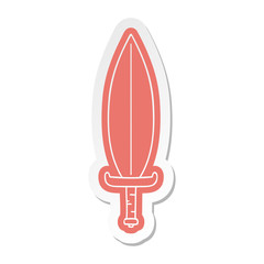 cartoon sticker of a magic leaf knife