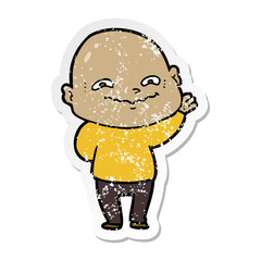 distressed sticker of a cartoon creepy guy