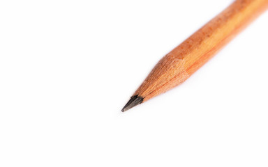 Wooden pencil isolated on white background