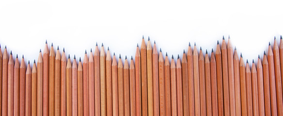 Wooden pencils 2B beautiful isolated on white background
