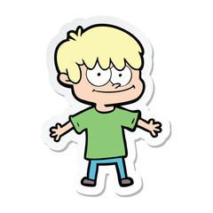 sticker of a happy cartoon man