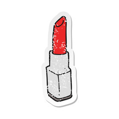 retro distressed sticker of a cartoon lipstick