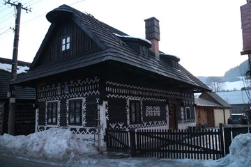 First folk architecture reserve in the world in Čičmany, Žilina region, Slovakia