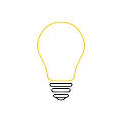 Abstract light bulb icon, idea and creativity symbol, modern thin line art