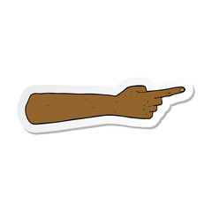sticker of a pointing hand cartoon