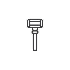 Razor blade line icon. linear style sign for mobile concept and web design. Shaving razor outline vector icon. Symbol, logo illustration. Pixel perfect vector graphics