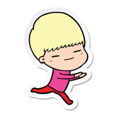 sticker of a cartoon smug boy