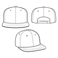 SNAPBACK Cap Fashion flat vector mockup design