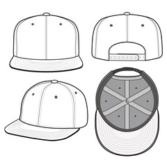 SNAPBACK Cap Fashion flat vector mockup design