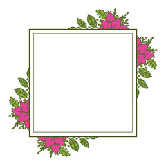 Vector illustration various forms of flower frames blooms hand drawn