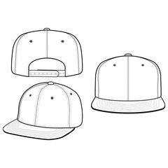SNAPBACK Cap Fashion flat vector mockup design