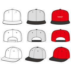 SNAPBACK Cap Fashion flat vector mockup design