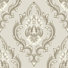Vector damask seamless pattern element. Classical luxury old fashioned damask ornament, royal victorian seamless texture for wallpapers, textile, wrapping. Exquisite floral baroque template.